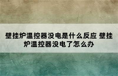 壁挂炉温控器没电是什么反应 壁挂炉温控器没电了怎么办